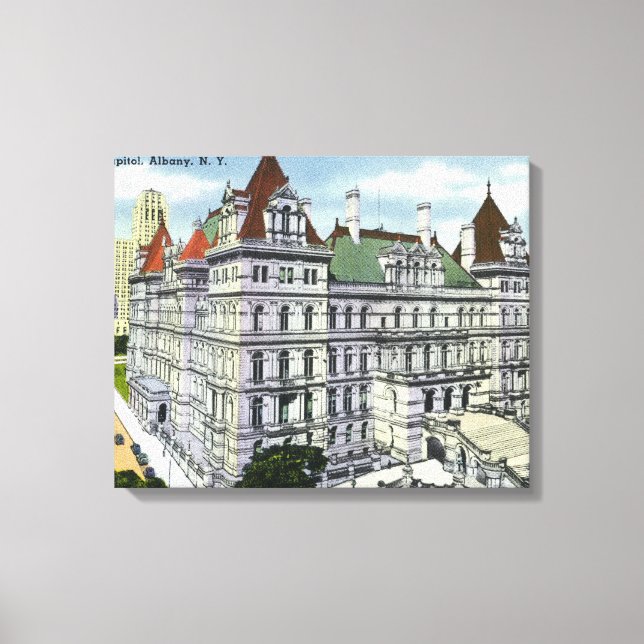 Exterior View of the State Capitol Building # Canvas Print (Front)