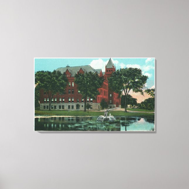 Exterior View of the State Normal School Canvas Print (Front)