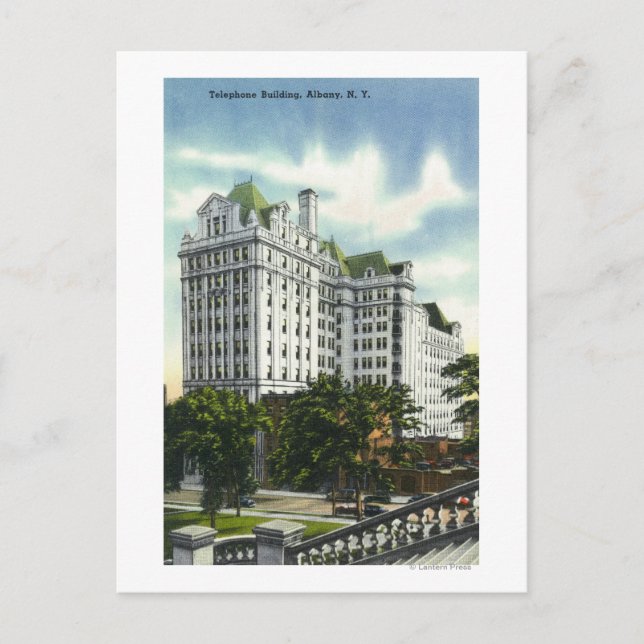 Exterior View of the Telephone Building # 2 Postcard (Front)
