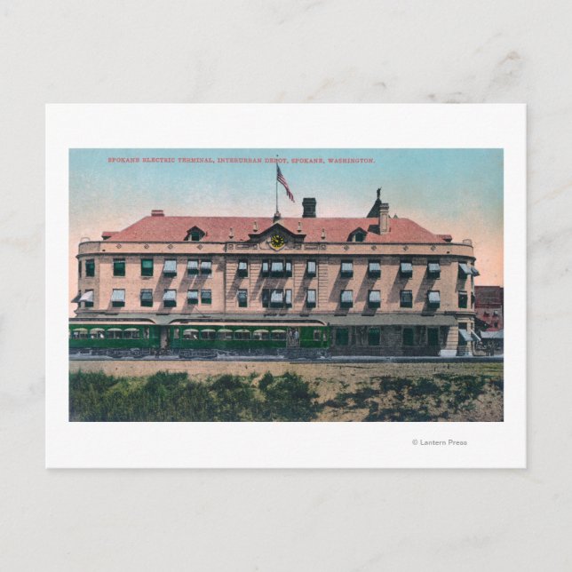 Exterior View of the Terminal and Depot Postcard (Front)