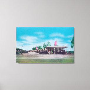 Exterior View of the Tourist Motor Court Canvas Print