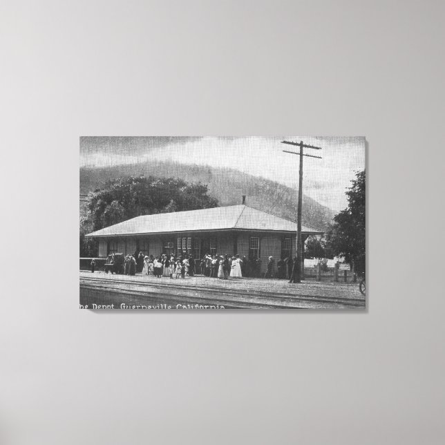 Exterior View of the Train Depot Canvas Print (Front)