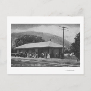 Exterior View of the Train Depot Postcard