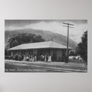 Exterior View of the Train Depot Poster