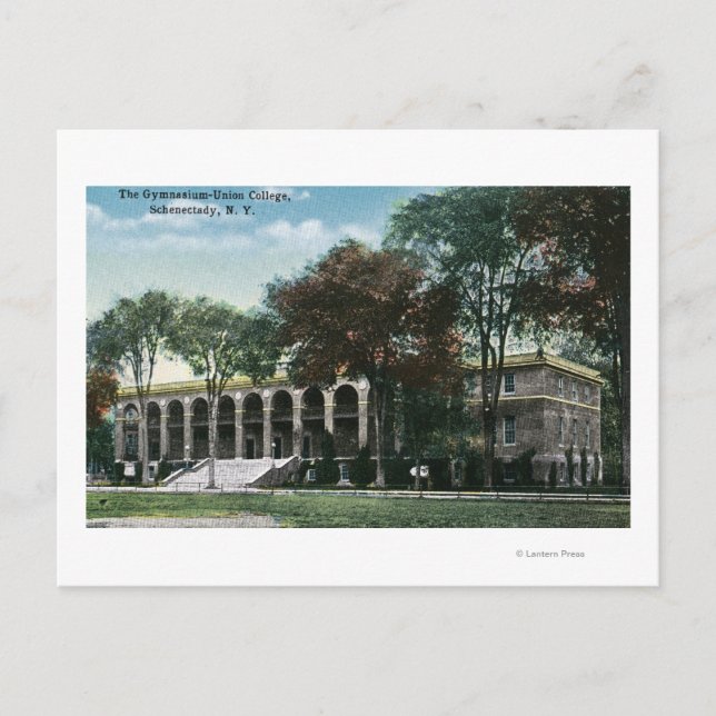 Exterior View of Union College Gymnasium Postcard (Front)