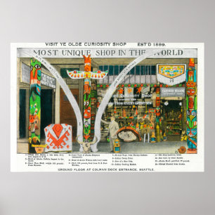 Exterior View of Ye Olde Curio Shop, Whale Poster