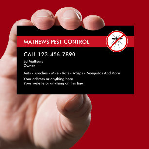 Exterminating Pest Control Mosquito Graphic Business Card