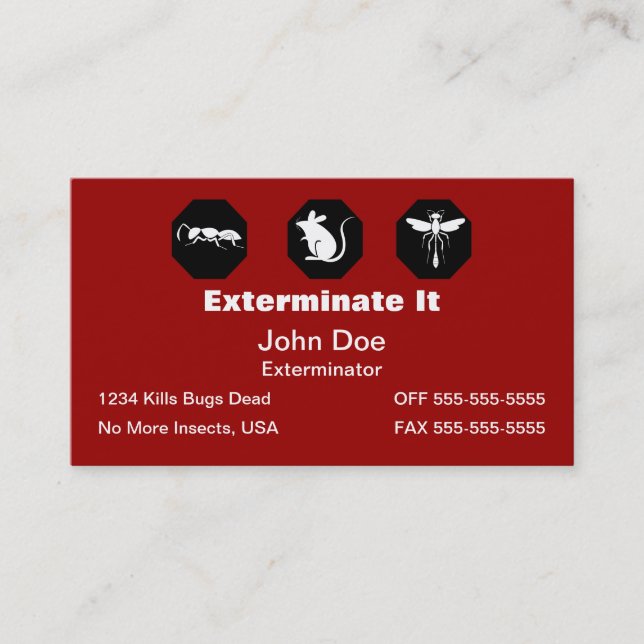 Exterminator Business Card (Front)