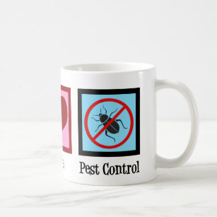 Exterminator Peace Love Pest Control Company Coffee Mug