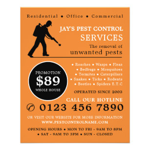 Exterminator, Pest Control Advertising Flyer
