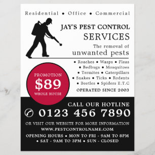 Exterminator, Pest Control Advertising Flyer