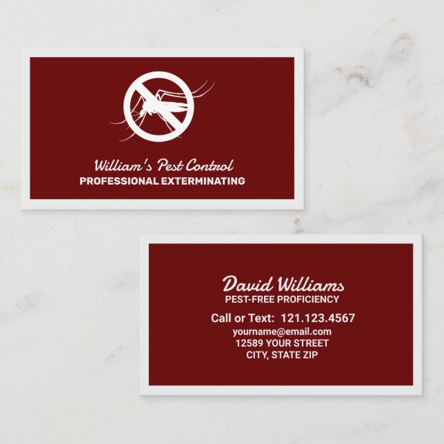 Exterminator Pest Control Business Card (Front/Back)