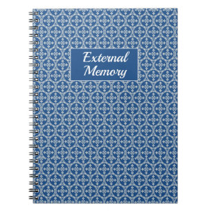 External memory blue white ogee Moroccan pattern N Notebook