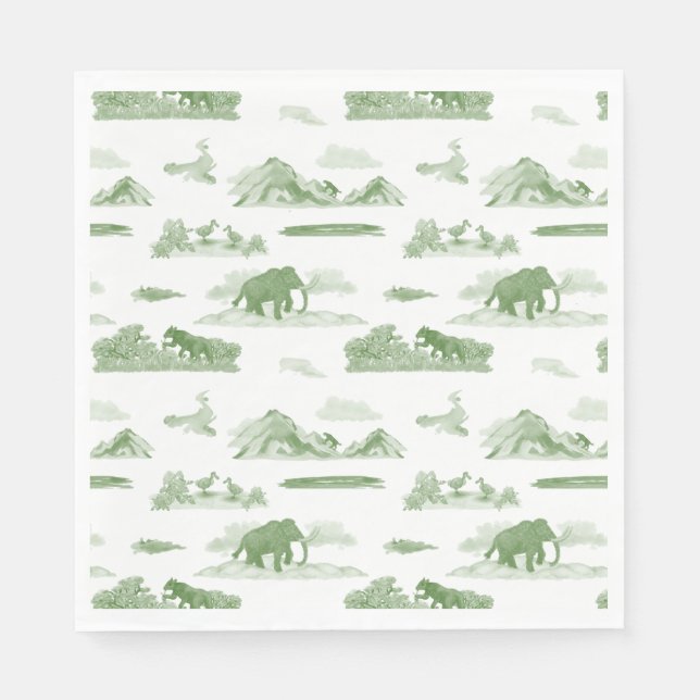 Extinct Animal Toile Napkins (Front)