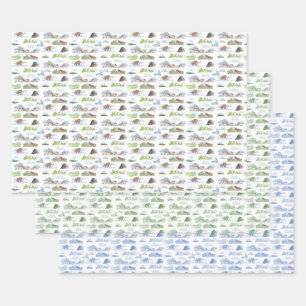 Extinct Animal Toile Wrapping Paper