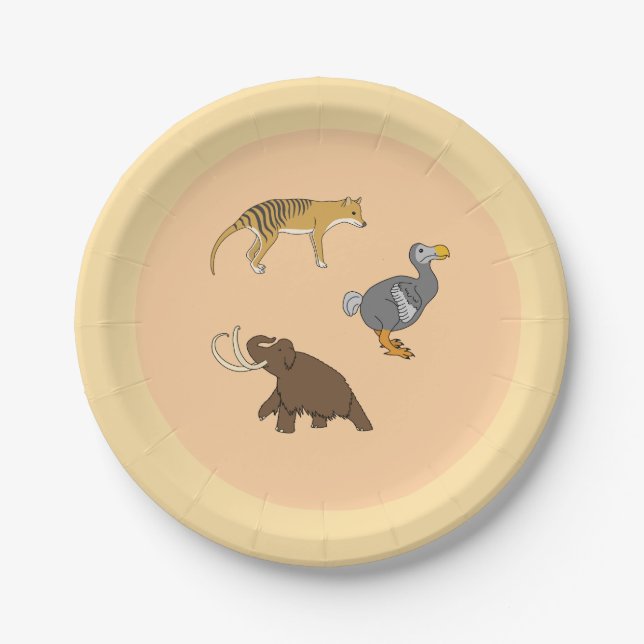 Extinct Animals  Paper Plate (Front)
