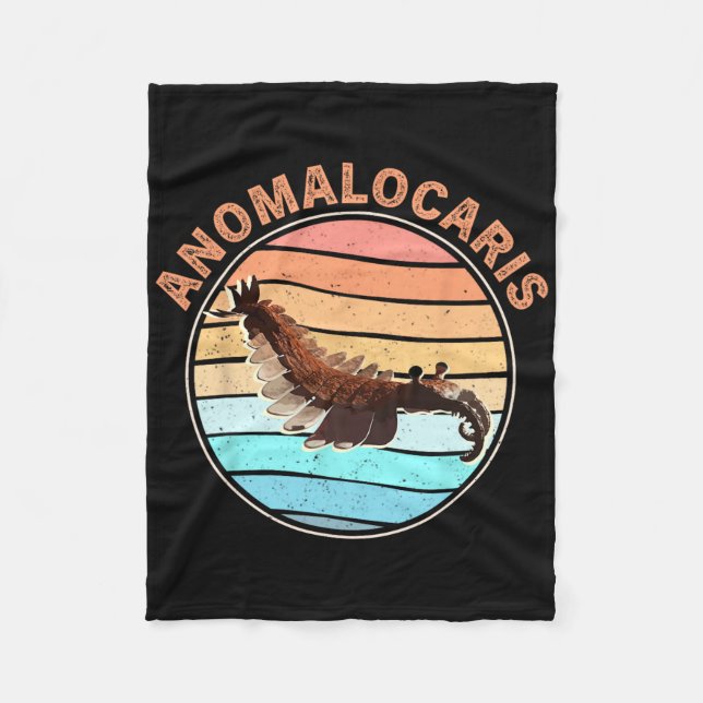 Extinct Arthropod Retro Design Fishing Anomalocari Fleece Blanket (Front)