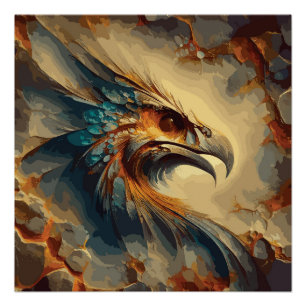 Extinct Bird's Head - Abstract Artwork Poster