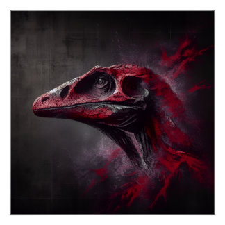 Extinct Dinosaur Head Poster