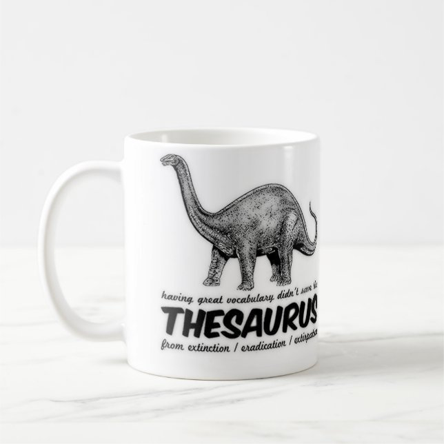 Extinct Thesaurus Coffee Mug (Left)