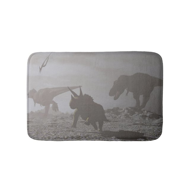 Extinction of dinosaurs - 3D render Bath Mat (Front)
