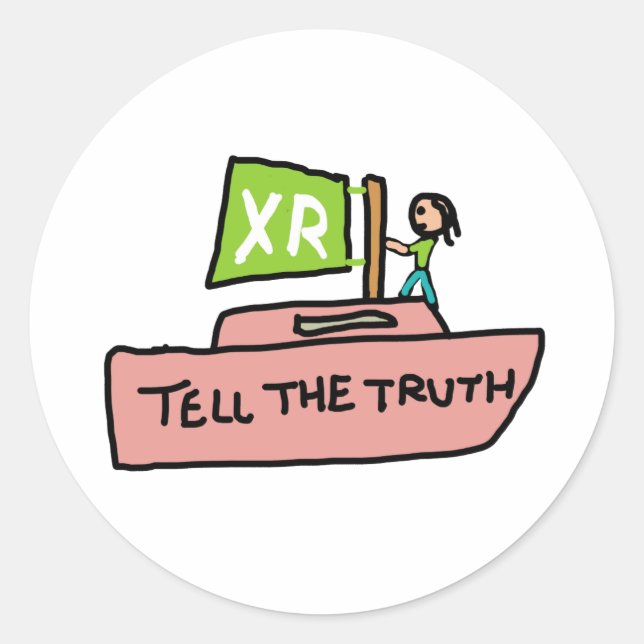 Extinction Rebellion Tell The Truth Boat Classic Round Sticker (Front)