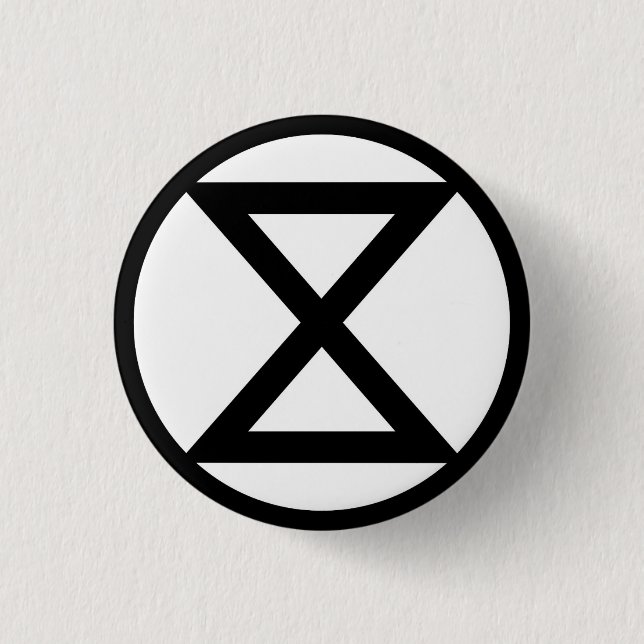 Extinction symbol 3 cm round badge (Front)