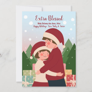 Extra Blessed Christmas Pregnancy Holiday Card