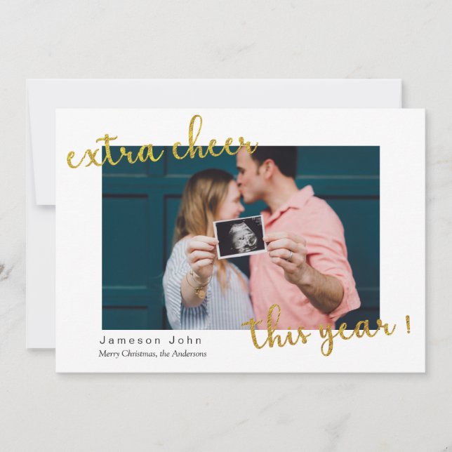 extra cheer this year announcement holiday card (Front)