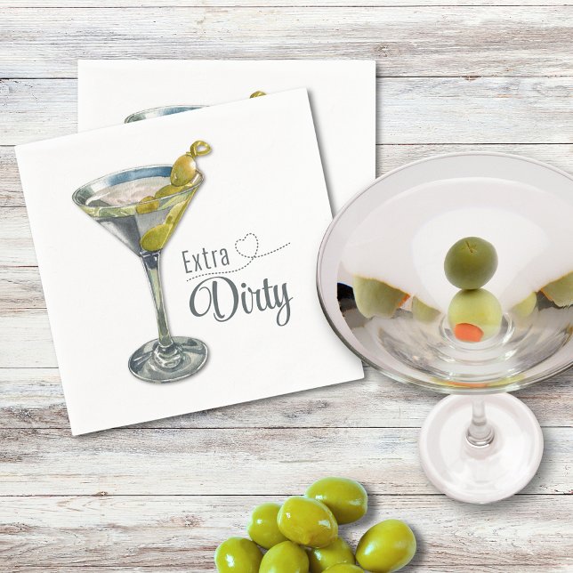 Extra Dirty Martini Cocktail Napkin (Creator Uploaded)