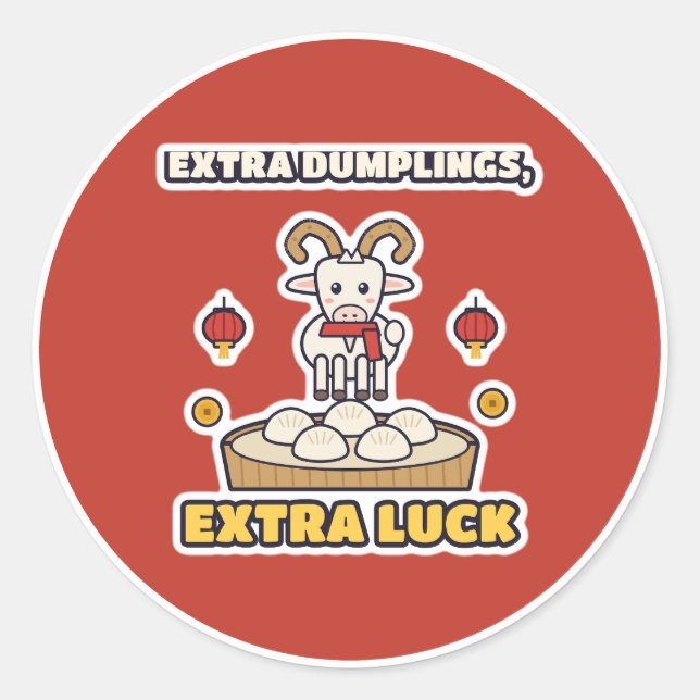 Extra Dumpling Classic Round Sticker (Front)