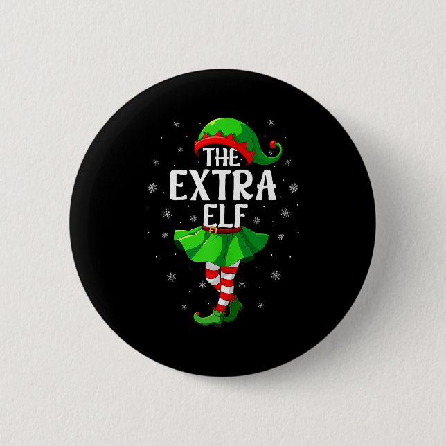 Extra Elf Christmas Girls Women Elf Squad Xmas Fam 6 Cm Round Badge (Front)
