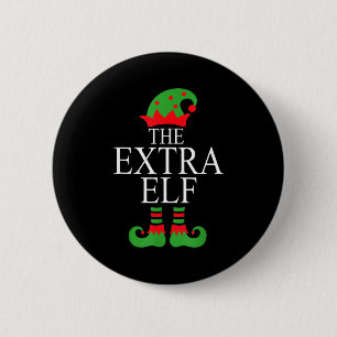 Extra Elf Family Matching Christmas Group Pajama M 6 Cm Round Badge