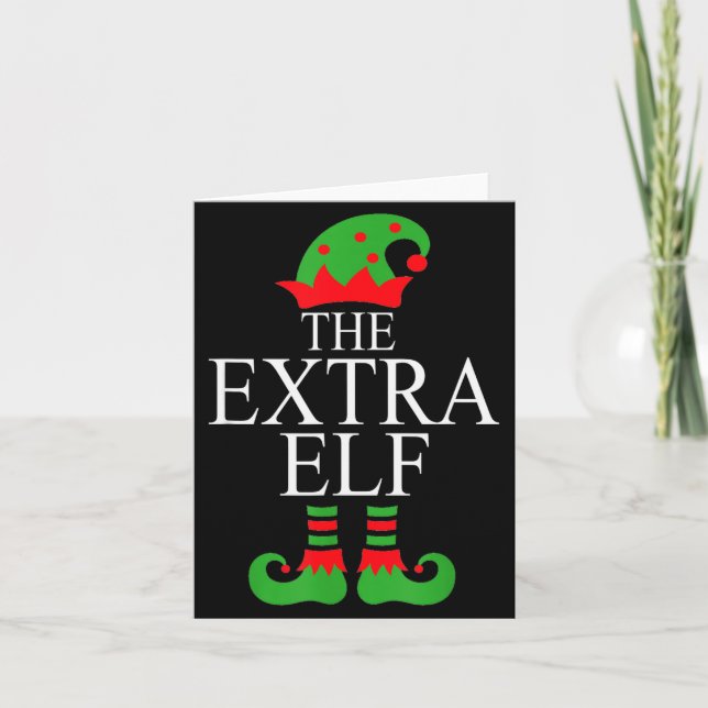 Extra Elf Family Matching Christmas Group Pajama M Card (Front)