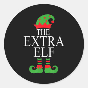Extra Elf Family Matching Christmas Group Pajama M Classic Round Sticker