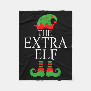 Extra Elf Family Matching Christmas Group Pajama M Fleece Blanket
