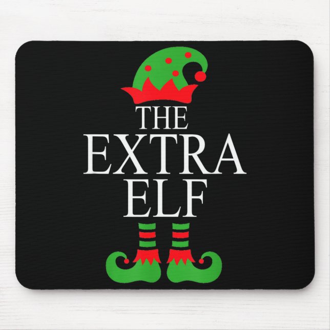 Extra Elf Family Matching Christmas Group Pajama M Mouse Mat (Front)