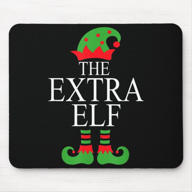 Extra Elf Family Matching Christmas Group Pajama M Mouse Mat (Front)