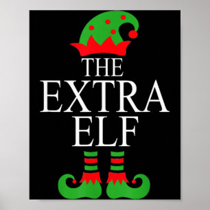 Extra Elf Family Matching Christmas Group Pajama M Poster