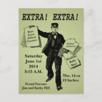 Extra! Extra! Vintage Newspaper Baby Annoucement