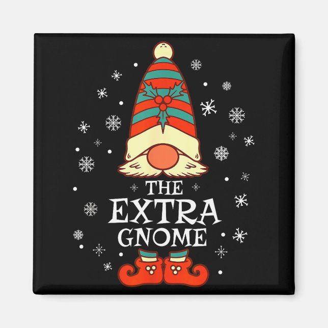 Extra Gnome Xmas Family Christmas  Magnet (Front)