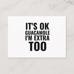 Extra guacamole funny avocado vegan business card