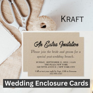 Extra Invite_Wedding Brunch kraft Enclosure Cards