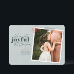 Extra Joyful Green Pregnancy Announcement Photo<br><div class="desc">A modern holiday card with a  message that reads "We are extra joyful this Christmas" perfect to announce your family's pregnancy. 
Personalise with your names,  favourite picture,  and a short message. 

Colour Green
Image by Jessica Rockowits on Unsplash</div>