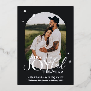 Extra Joyful Pregnancy Announcement Christmas Card