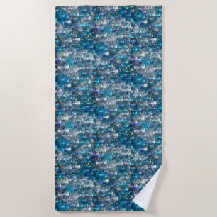 Extra Large Bath Towel Bubbles Bathroom Aqua Blue