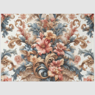 Extra Large Colorful Baroque Floral Decoupage Tissue Paper