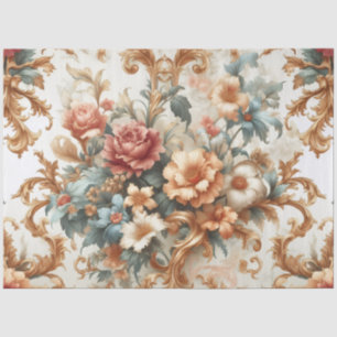 Extra Large Colourful Baroque Floral Decoupage Tissue Paper