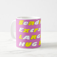 Extra Large Hugs design pink yellow white graphics