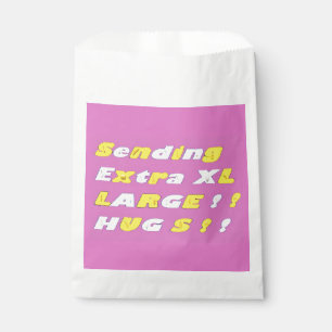 Extra Large Hugs design pink yellow white graphics Favour Bags